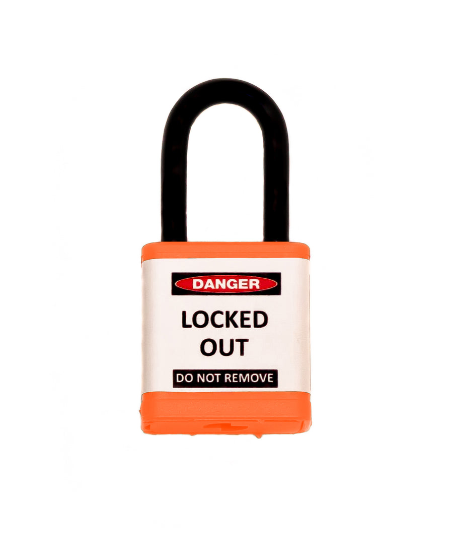 Lockout Safety Padlock, 700 Series, 1.5" Shackle, Keyed Alike, Orange