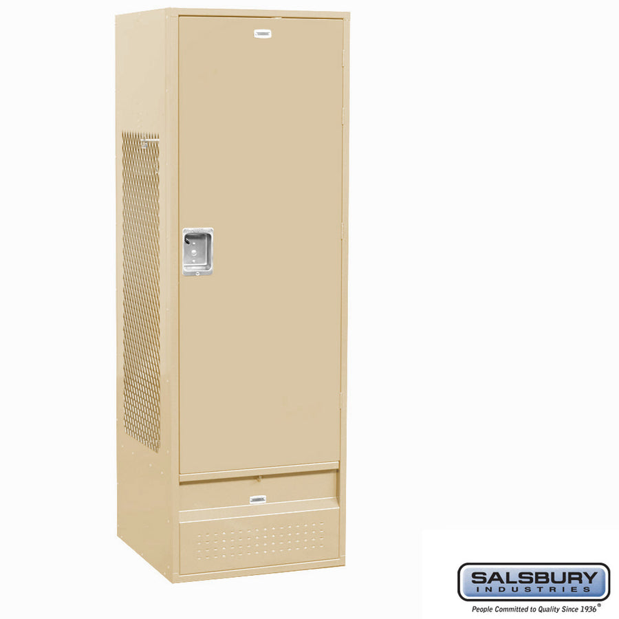 24" Wide Standard Gear Metal Locker - 6 Feet High - 24 Inches Deep - Tan - Unassembled