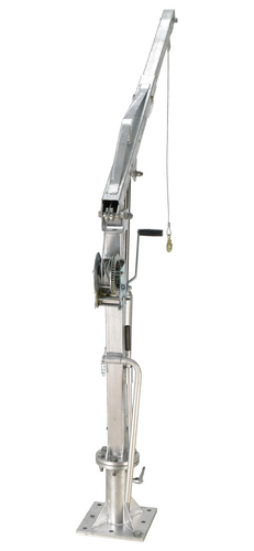 Galvanized Steel Winch Truck Jib Crane 52 In. Reach 1,000 Lb. Extended Capacity Gray