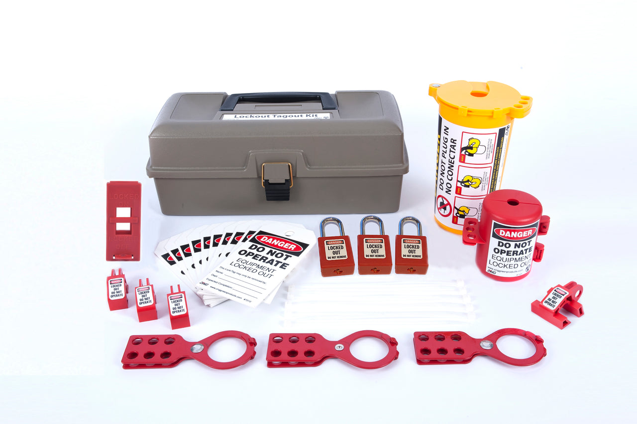 7156-USA Electrical Lockout/Tagout Toolbox Kit, 33 Components