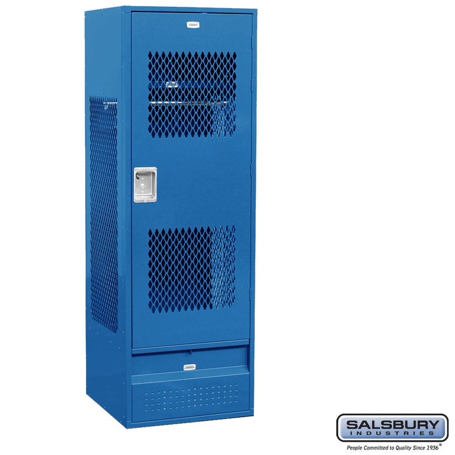 24" Wide Vented Gear Metal Locker - 6 Feet High - 24 Inches Deep - Blue - Unassembled