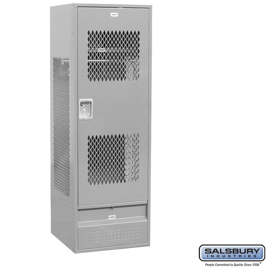 24" Wide Vented Gear Metal Locker - 6 Feet High - 24 Inches Deep - Gray - Unassembled