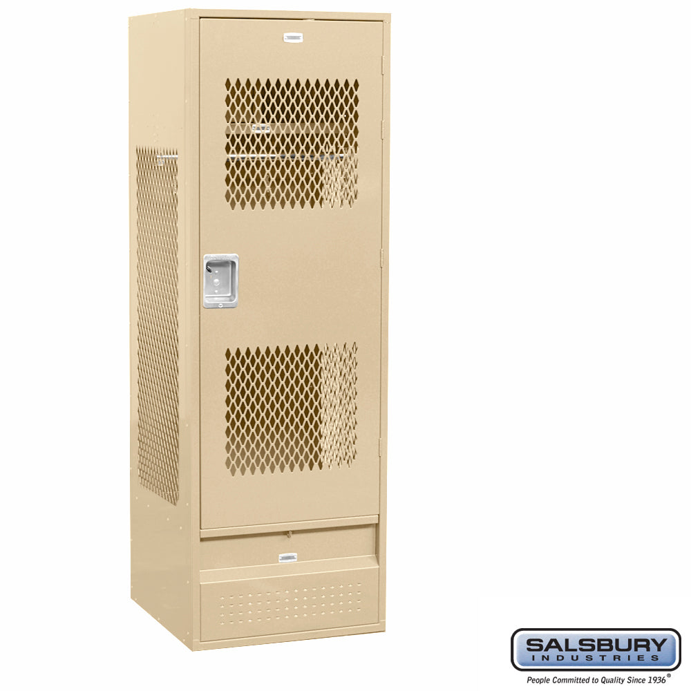 24" Wide Vented Gear Metal Locker - 6 Feet High - 24 Inches Deep - Tan - Unassembled