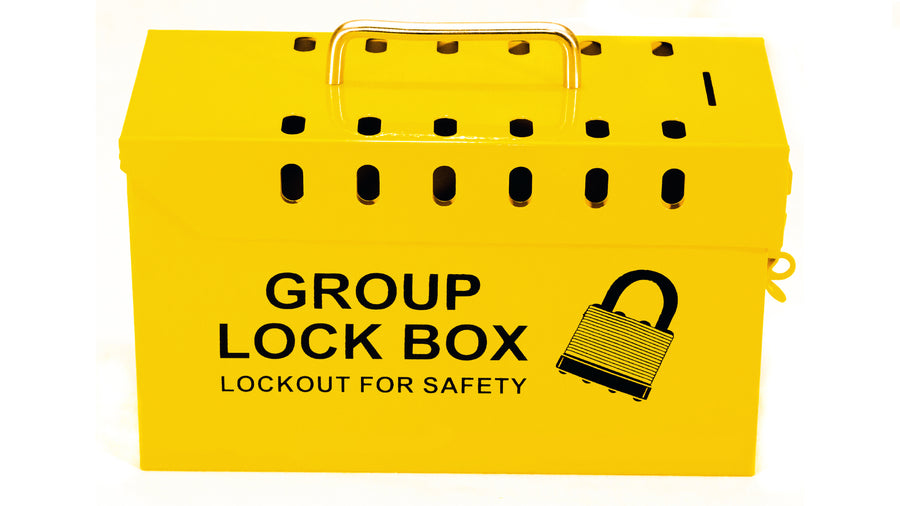 Group Lockout Box, Yellow, 13 Hole
