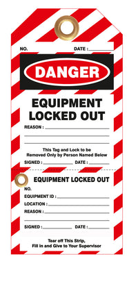 Thumbnail for Tags, Equipment Locked Out, Perforated Stub 10/Pk