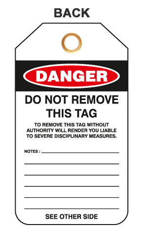 Lockout Tags, Do  Not Operate Maint. Dept. , 10/pk