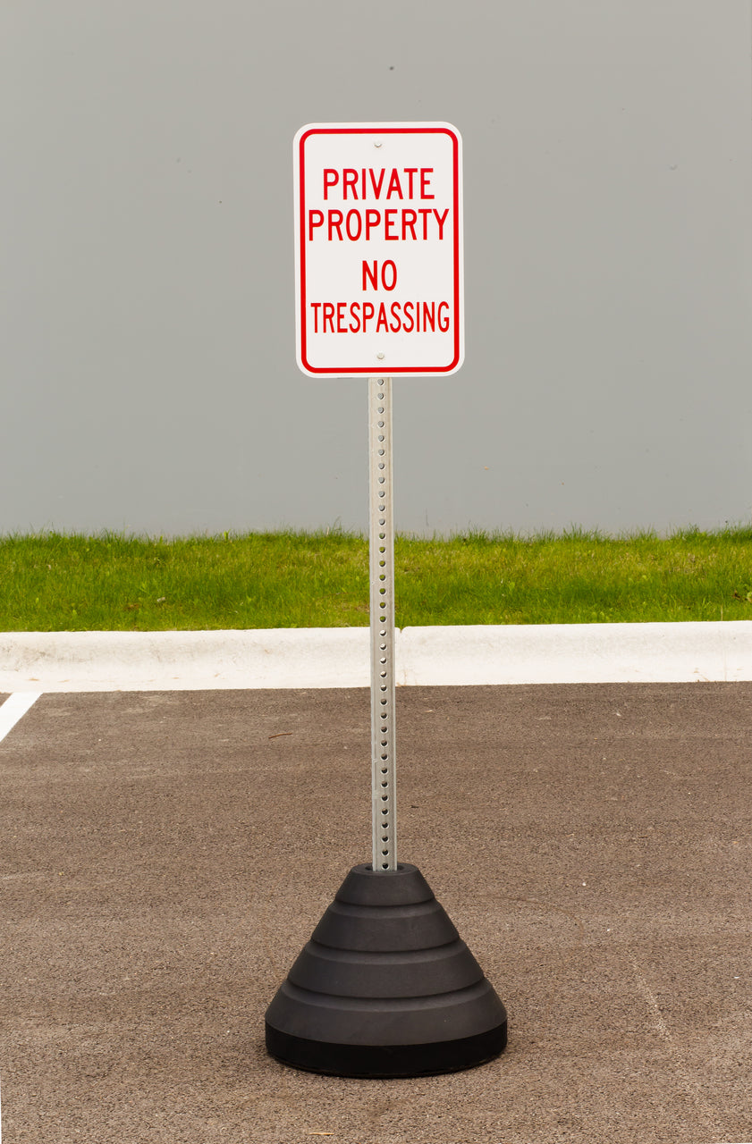 Zing "Private Property" Sign Kit Bundle, with Base and Post