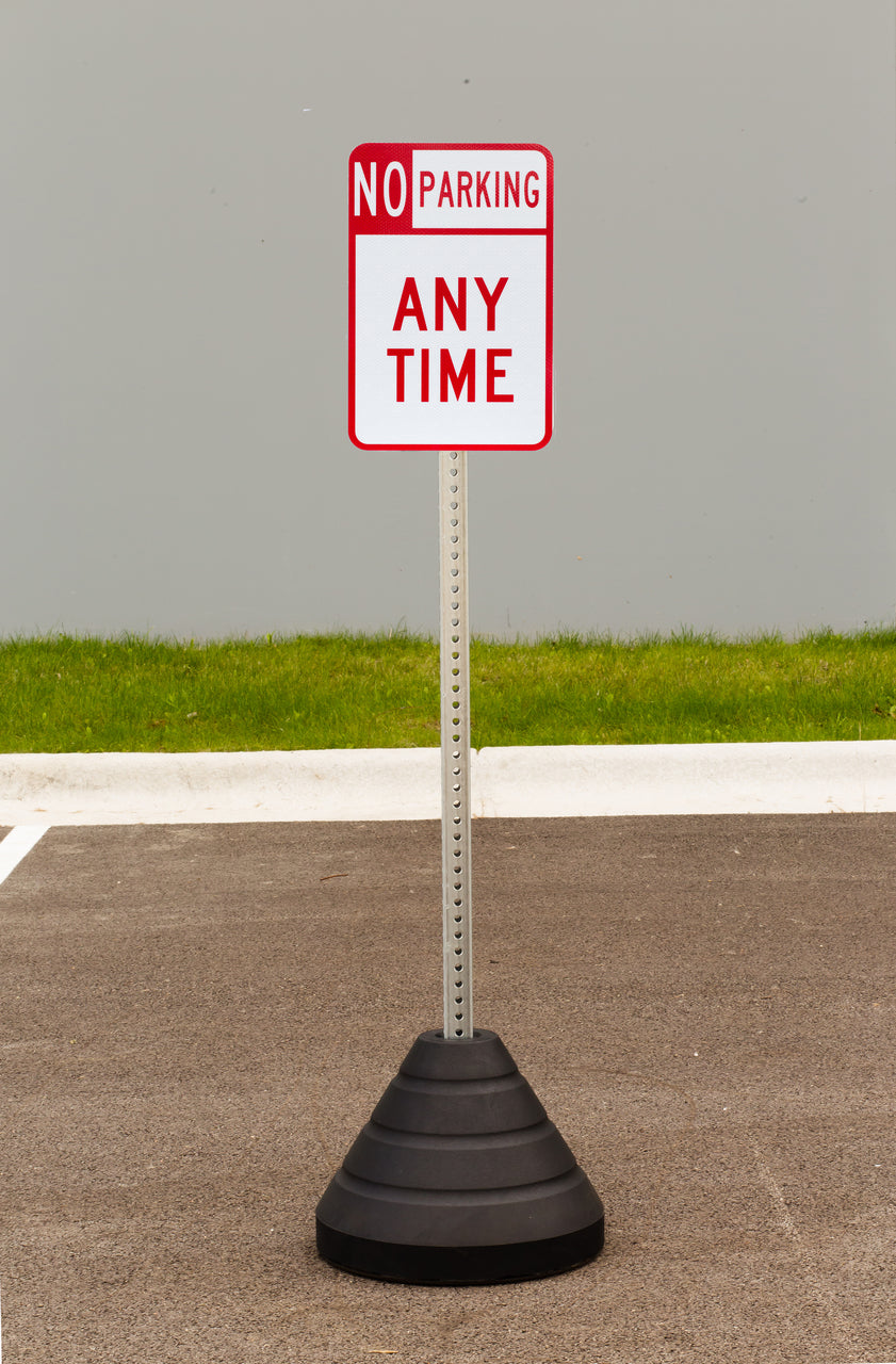 Zing "No Parking Any Time" Sign Kit Bundle, with Base and Post