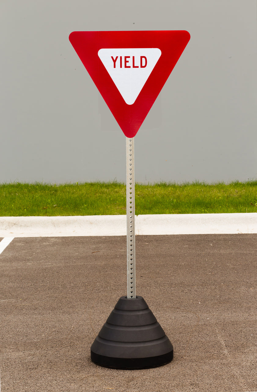 Zing Yield Sign Kit Bundle, with Base and Post