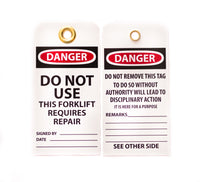 Thumbnail for Lockout Tag, Danger Do Not Use Forklift, 10/pk