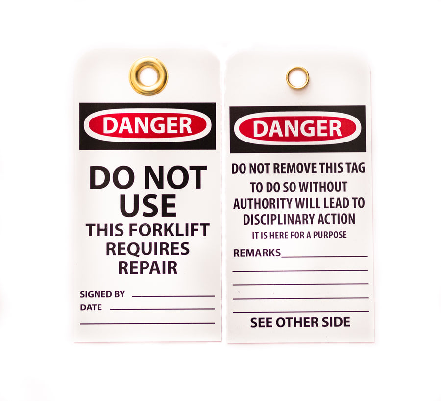 Lockout Tag, Danger Do Not Use Forklift, 10/pk