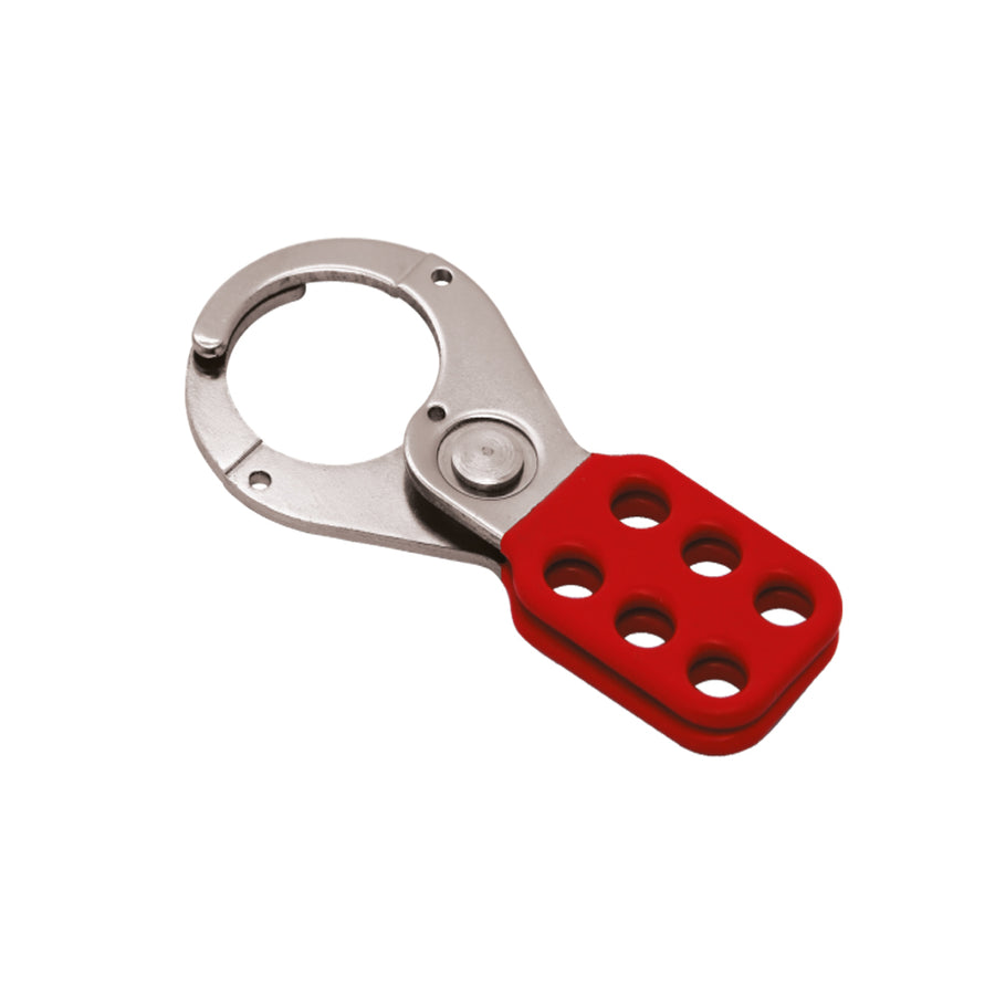 Coated Hasp, Steel, Red, 1.5", Without Tabs