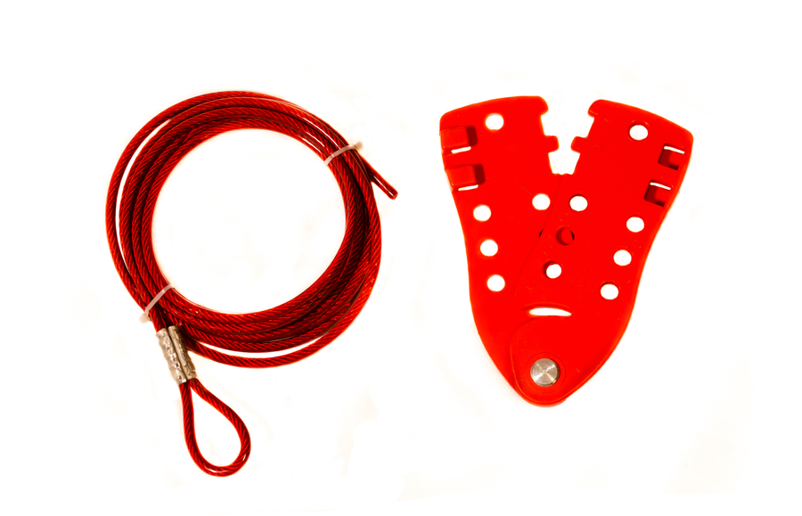 Cable Lockout, Red With 9 ft. Cable 7-Hole
