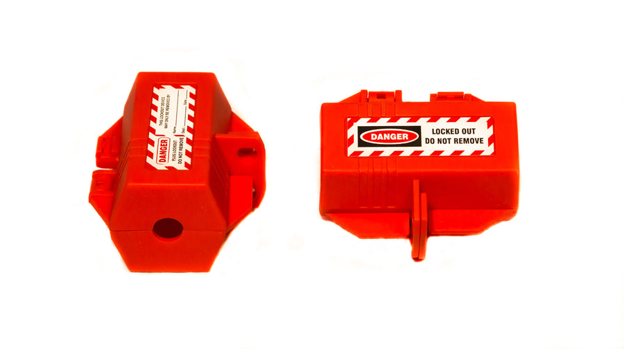 Plug Lockout, Red, Small, 4-Hole