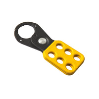 Thumbnail for Coated Hasp, Steel,Black/Yellow, 1 in.,6-Hole, No Tabs