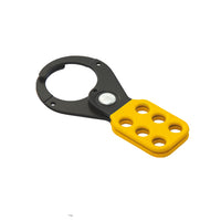 Thumbnail for Coated Hasp, Steel,Black/Yellow, 1.5 in.,6-Hole, No Tabs