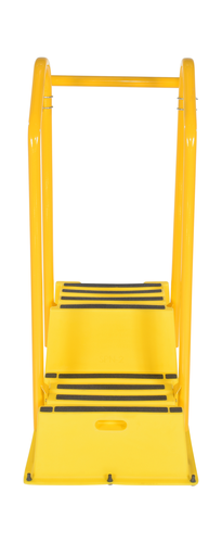 Polyethylene Nestable with Hand and Back Rails 2 Step 500 Lb. Capacity Yellow