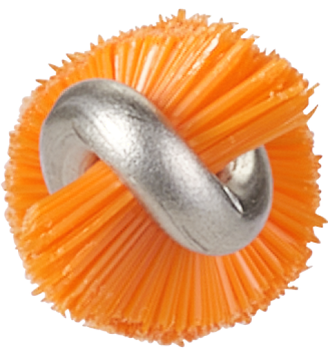 Vikan Tube Brush, 0.4", 19.7", Stiff, Orange