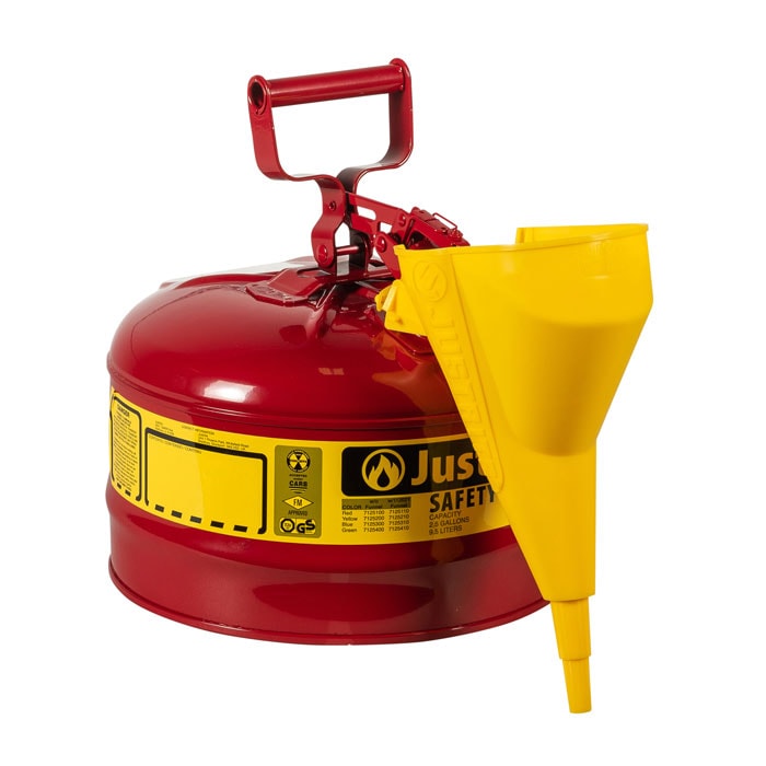Justrite 2.5-Gallon Steel Type I Safety Can w/ Funnel