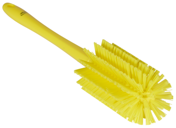 Pipe Brush w/handle, one piece, 3.1", Medium, Yellow