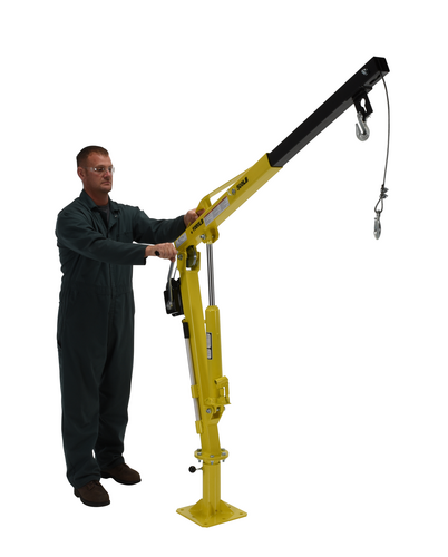 Steel Winch Truck Jib Crane 500 Lb. Extended Capacity Yellow