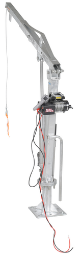Thumbnail for Galvanized Steel DC Powered Winch Truck Jib Crane 500 Lb. Extended Capacity Gray