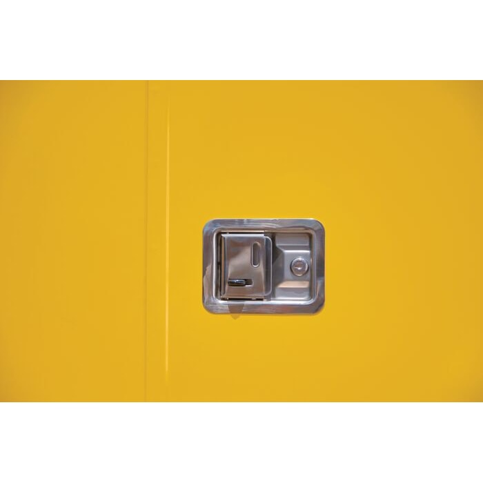 Outdoor Flammable Safety Cabinet, Cap. 30 gallons, 2 shelves, 2 m/c doors, Yellow