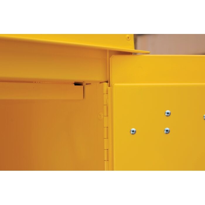 Outdoor Flammable Safety Cabinet, Cap. 45 gallons, 2 shelves, 2 m/c doors, Yellow