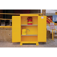 Thumbnail for Outdoor Flammable Safety Cabinet, Cap. 45 gallons, 2 shelves, 2 m/c doors, Yellow