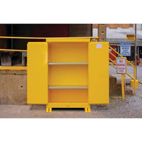 Thumbnail for Outdoor Flammable Safety Cabinet, Cap. 45 gallons, 2 shelves, 2 m/c doors, Yellow