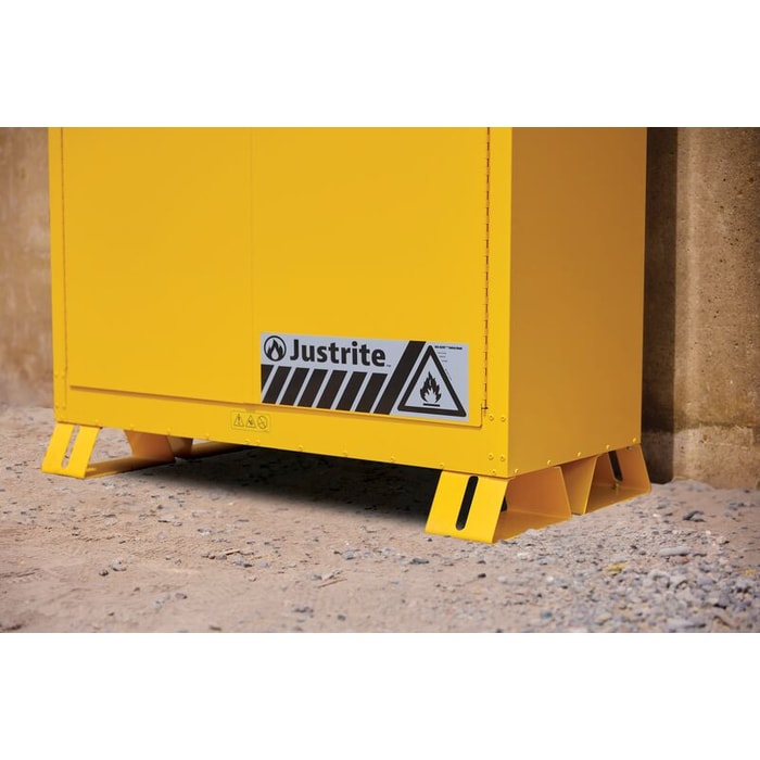 Outdoor Flammable Safety Cabinet, Cap. 45 gallons, 2 shelves, 2 m/c doors, Yellow