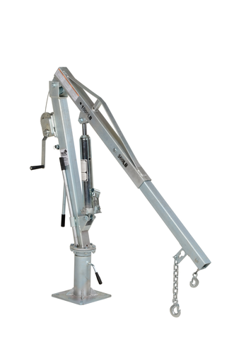 Galvanized Steel Winch Truck Jib Crane 500 Lb. Extended Capacity Gray