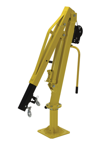 Steel Winch Truck Jib Crane 500 Lb. Extended Capacity Yellow