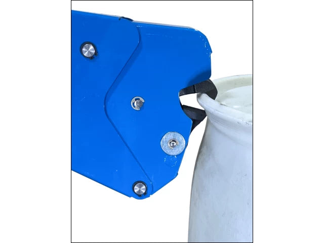 Extended Reach Drum Palletizer for RIMMED drum. Has 12V Battery Power lift to raise drum up to 19" (48.25 cm). 600 Lb. capacity.