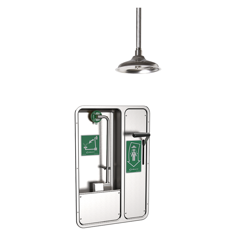 Barrier-Free Ceiling-Mounted Shower and Recessed Eye/Face Wash