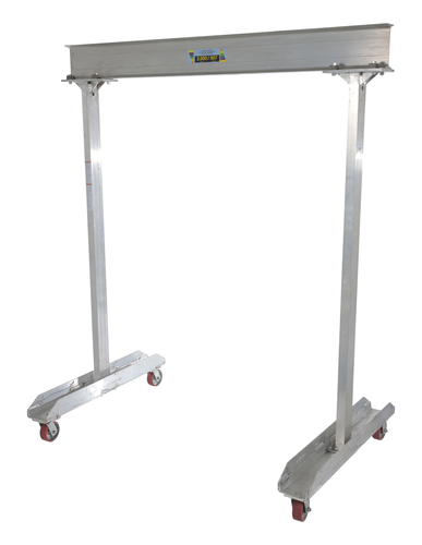 Aluminum Portable Work Area Gantry Crane 47-3/4"L x 120"W x 91-13/16"H Beam 2,000 Lb. Capacity Silver