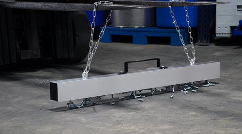 Heavy Duty Hanging Magnetic Sweepers 3-1/16 In. x 48 In. x 6-3/4 In. 55 Lb. Capacity Silver