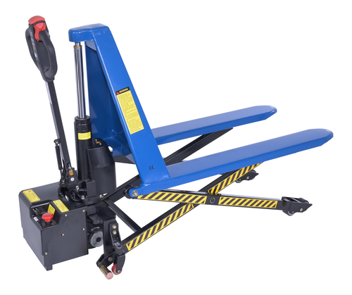 Steel DC Powered Tote Lift 27x45 Traction Drive 3000 Lb. Capacity Blue