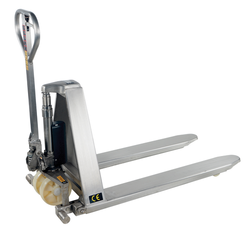 Stainless Steel Hand Pump Tote Lift 60 In. x 27 In. x 48 In. 2000 Lb. Capacity Blue