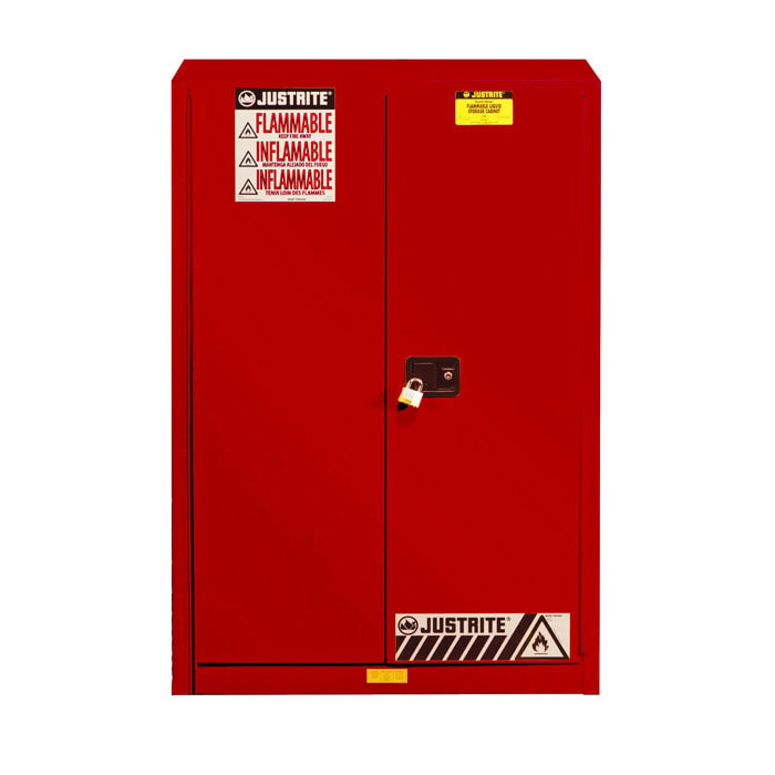 Justrite 45-Gallon Sure-Grip EX Manual-Close Cabinet - Red