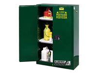 Thumbnail for Justrite 45-Gallon, 2 Shelves, 2 Doors, Self-Close, Pesticides Safety Cabinet, Sure-Grip® EX, Green