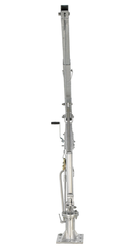 Galvanized Steel Winch Truck Jib Crane 52 In. Reach 1,000 Lb. Extended Capacity Gray