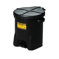 Thumbnail for Eagle 6-Gallon Plastic Oily Waste Can, Hands-Free, Self Close, Black - 933FLBLK