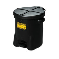 Thumbnail for Eagle 10-Gallon Black Safety Poly Oily Waste Can - Model 935-FLBLK