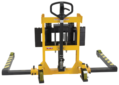 Steel Stacker Manual Pump 2 - 35 In. 3,000 Lb. Capacity Black / Yellow