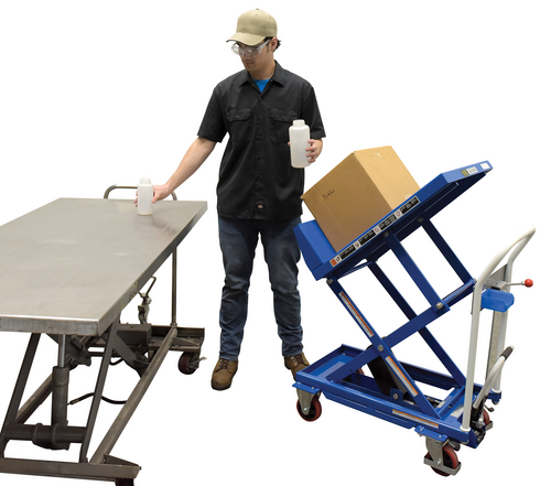 Steel Lift and Tilt Carts with Sequence Select 19-1/2 In. x 30 In. 400 Lb. Capacity Blue