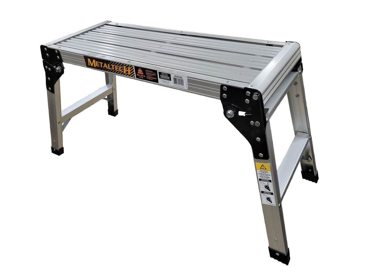 Aluminum Folding Step Platform 12 In. x 30 In. 350 Lb. Capacity Silver