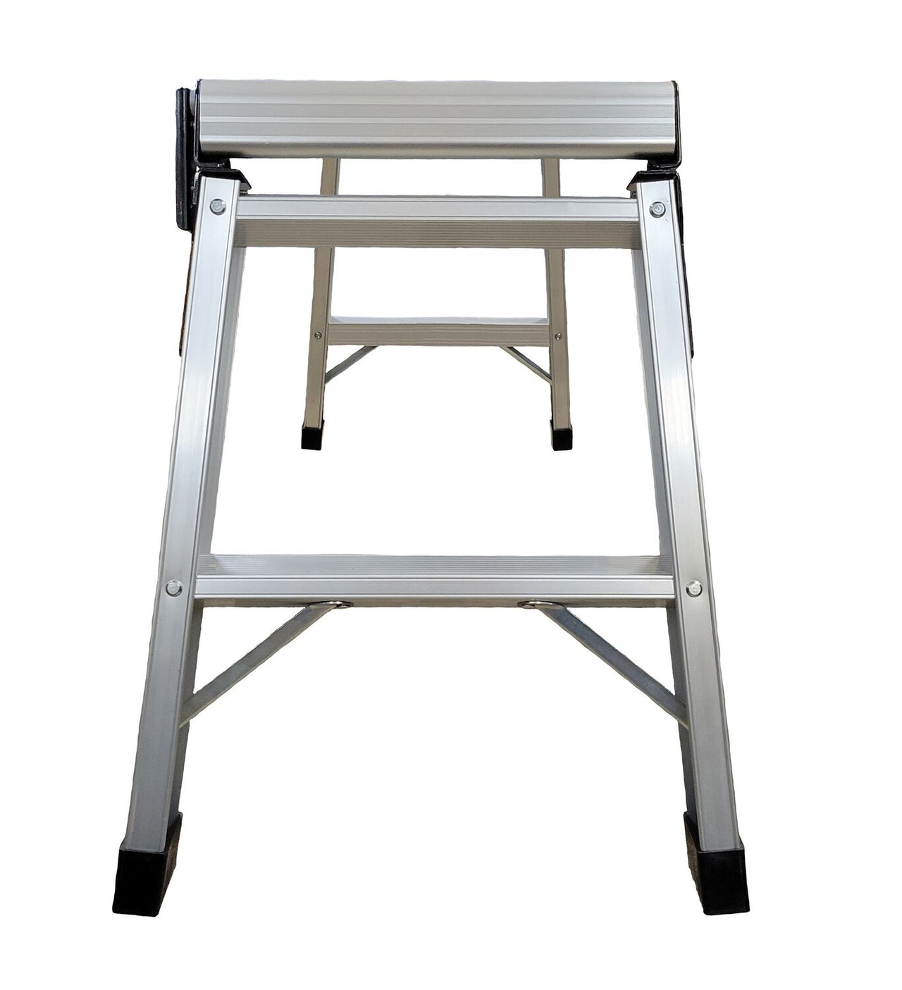 Aluminum Folding Step Platform 12 In. x 30 In. 350 Lb. Capacity Silver