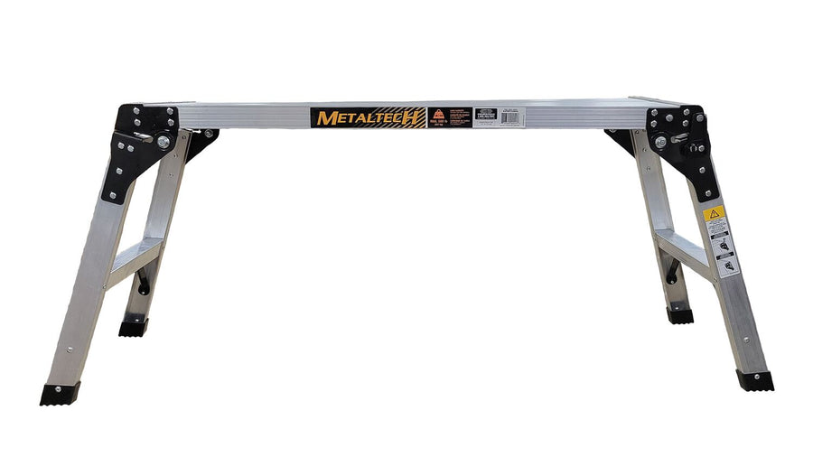 Aluminum Folding Step Platform 12 In. x 39 In. 500 Lb. Capacity Silver