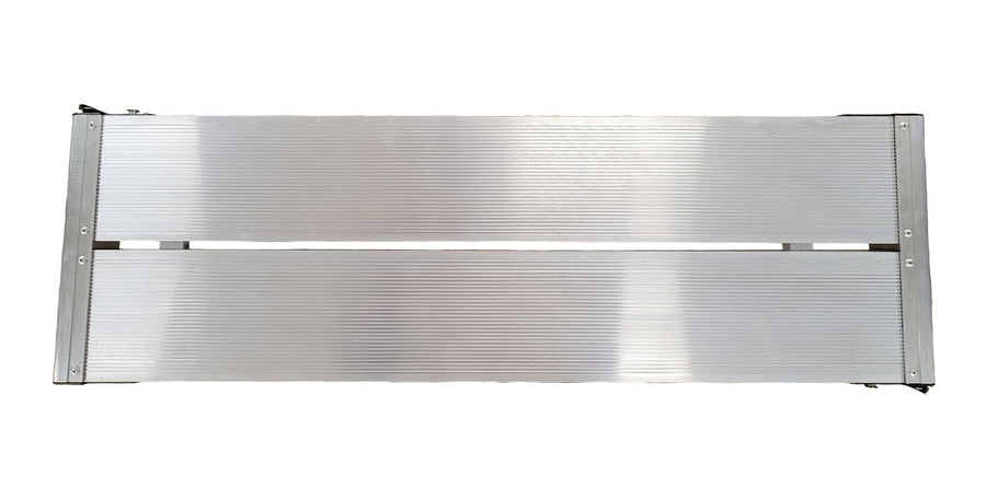 Aluminum Folding Step Platform 12 In. x 39 In. 500 Lb. Capacity Silver